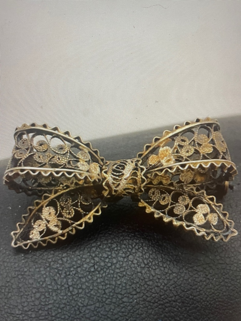 Sterling Silver Filigree Bow Brooch - Elegant Vintage Style